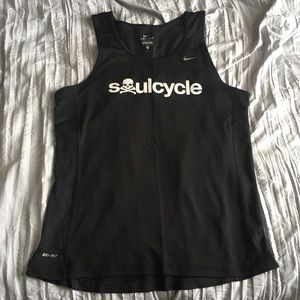 Nike x SoulCycle black dri fit tank with skull